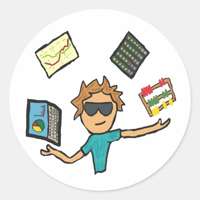 Data Science Classic Round Sticker (Front)