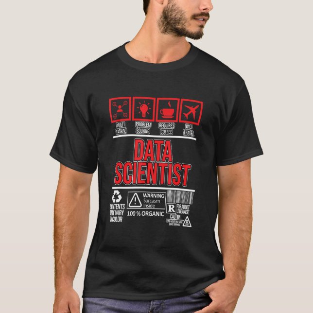 Data Scientist Facts Data Analyst Computer Science T-Shirt (Front)
