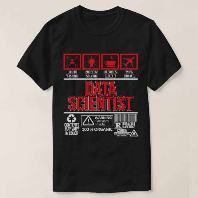Data Scientist Facts Data Analyst Computer Science T-Shirt (Design Front)