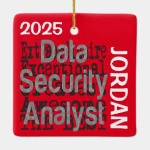 Data Security Analyst Extraordinaire CUSTOM Ceramic Ornament