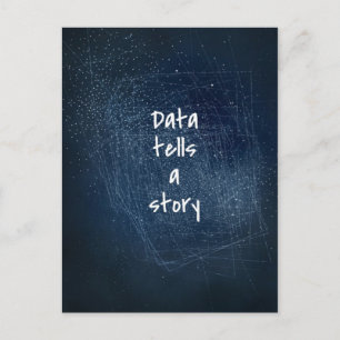Data Tells a Story - Geek Postcard