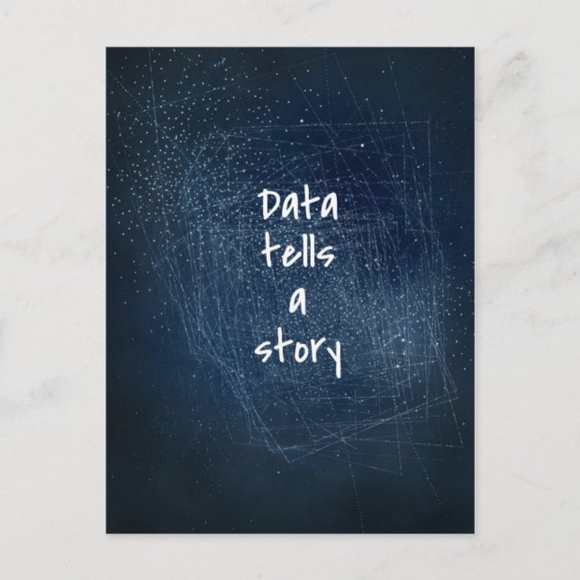 Data Tells a Story - Geek Postcard (Front)