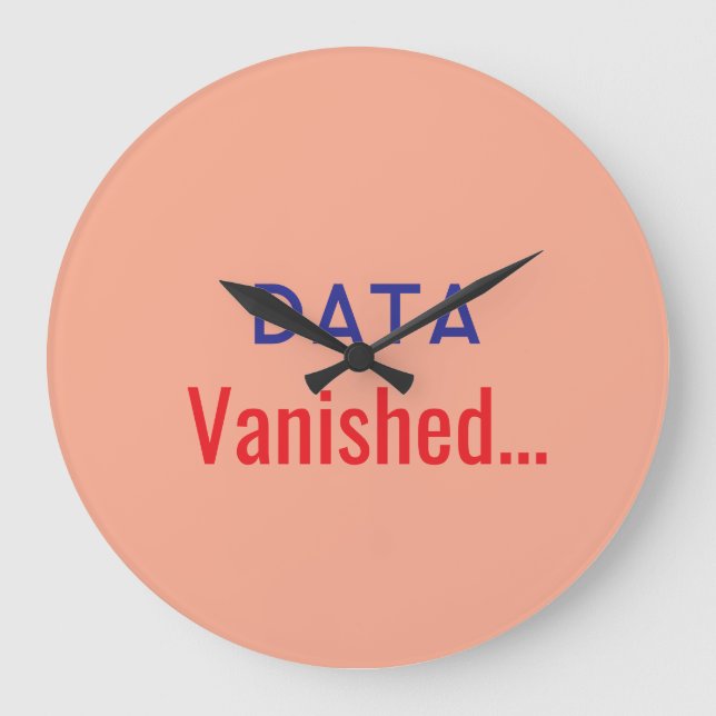 Data vanished text rugs large clock (Front)