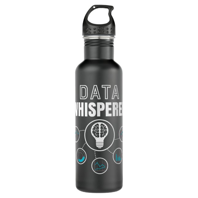 Data Whisperer - Data Geek - Big Data Analysts Gif 710 Ml Water Bottle (Front)
