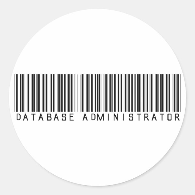 Database Administrator Bar Code Classic Round Sticker (Front)