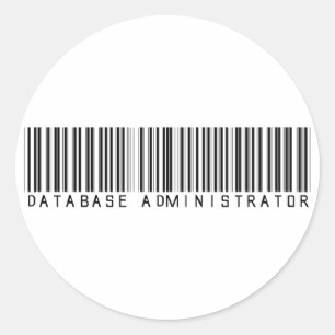 Database Administrator Bar Code Classic Round Sticker