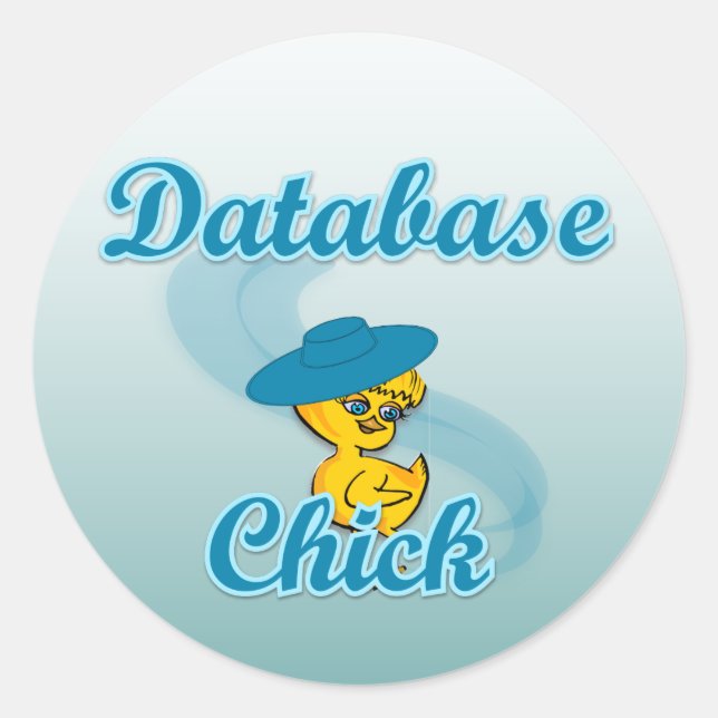 Database Chick #3 Classic Round Sticker (Front)