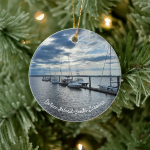 Dataw Island, Beaufort, South Carolina Boats Ceramic Ornament