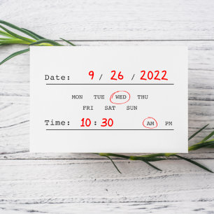 Date and Time Rubber Stamp
