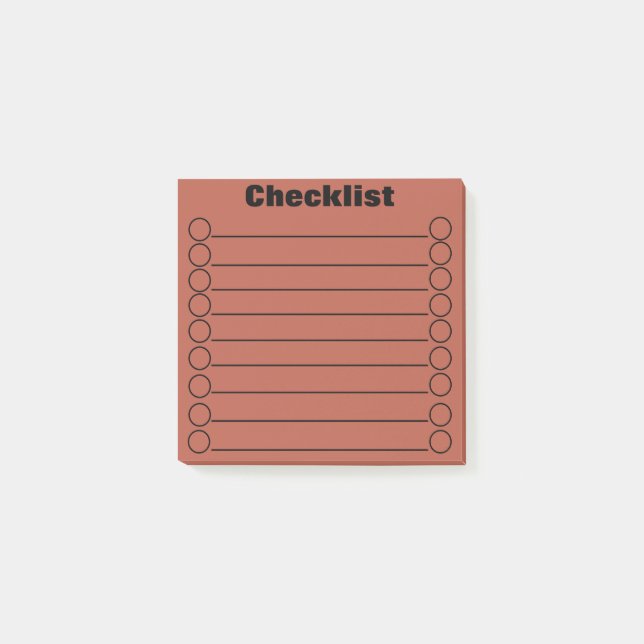 Date Checklist Post-it® Notes 3" x 3" (Front)