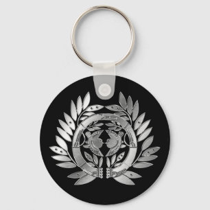 Date Clan Kamon Silver Chrome Key Ring