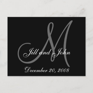 Date, First Names and Initial Monogram Postcard