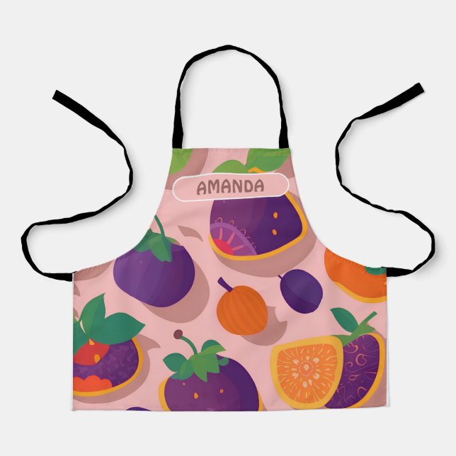 Date Geometric Colourful Personalised Pattern Apron (Front)