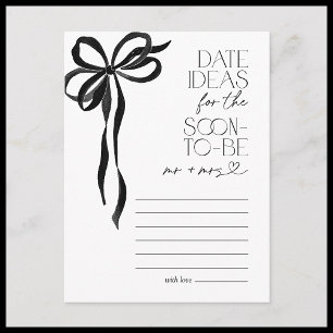 Date Ideas Black Bow Bridal Shower Game Postcard