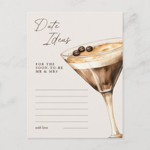 Date Ideas Espresso Martini Bridal Shower Game Postcard