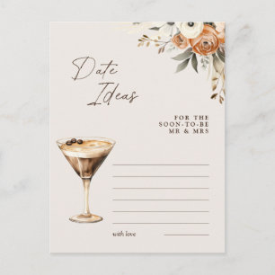 Date Ideas Espresso Martini Bridal Shower Game Postcard