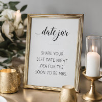 Date Ideas Jar Bridal Shower Sign - Alejandra