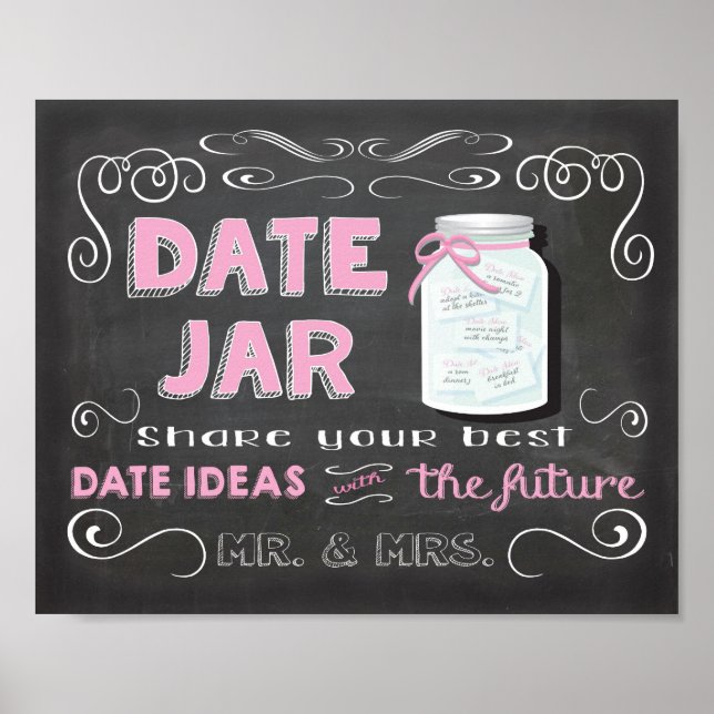 Date ideas jar chalkboard Poster (Front)