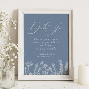 Date Jar Periwinkle Wildflower Bridal Shower Poster