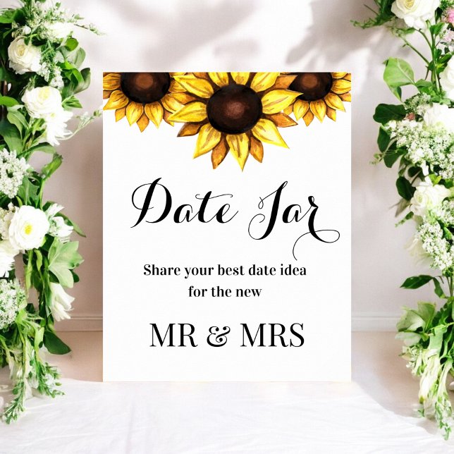 Date Jar Sunflower Wedding Sign Floral Poster (Creator Uploaded)