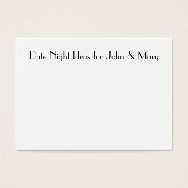 Date Night Cards for Wedding Showers (Front)