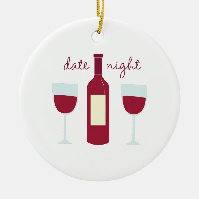 Date Night Ceramic Ornament (Front)