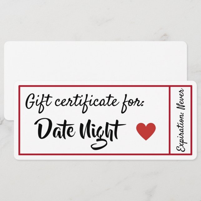 Date Night Coupon Invitation (Front/Back)