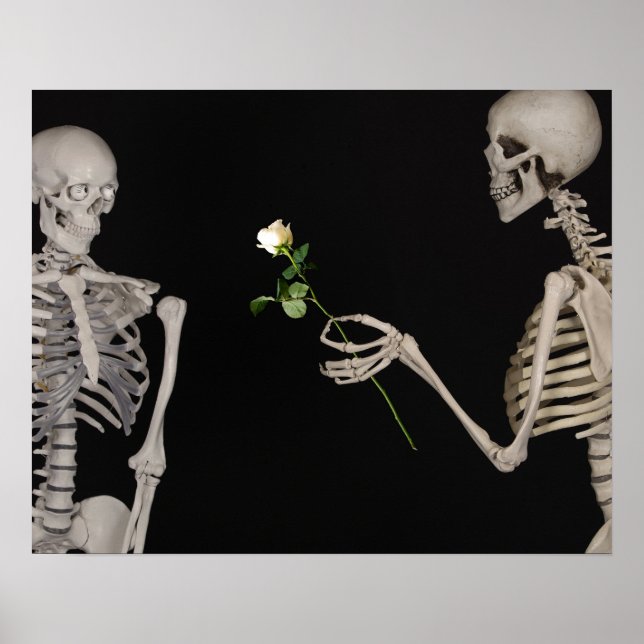Date night Cute skeleton couple Poster (Front)