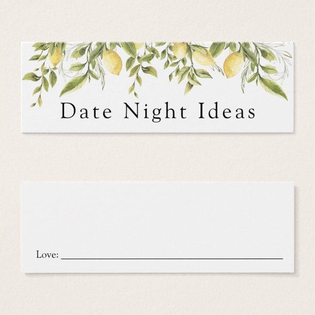 Date Night Idea Lemon Branch Card (Front & Back)