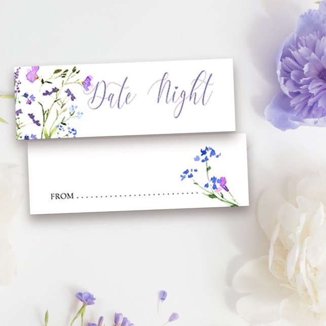 Date Night Idea Purple Wildflower Advice Card (Date Night Idea Cards from my Purple Wildflower Collection. Date Night Jar available separately )