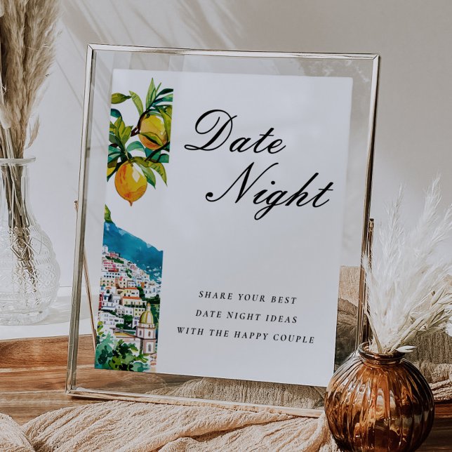 Date Night Ideas Amalfi Lemon Bridal Shower Sign (Creator Uploaded)