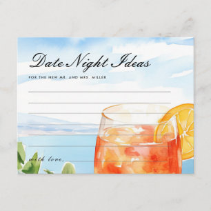Date Night Ideas Aperol Spritz Bridal Shower Enclosure Card