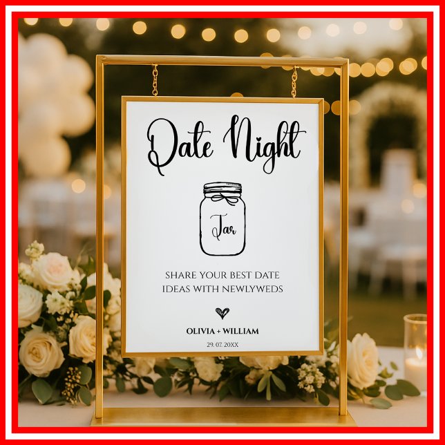 Date Night Ideas Bridal Shower Date Night Jar Poster (Creator Uploaded)