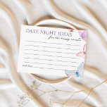 Date Night Ideas Bridal Shower Game Butterfly Enclosure Card<br><div class="desc">Date night cards Add an extra touch of enchantment to your bridal shower with our 'He gives her butterflies' Date Night Cards. These special cards are designed to spark the bride-to-be's imagination and fill her evenings with romance and adventure. As guests offer their favourite date night ideas and experiences, the...</div>