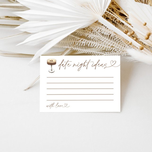 Date Night Ideas Bridal Shower Game Martini Enclosure Card (Creator Uploaded)