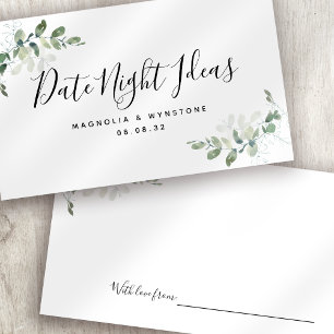 Date Night Ideas Jar Eucalyptus Bridal Shower
