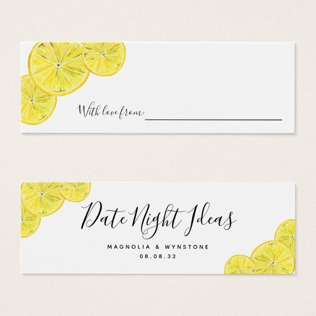 Date Night Ideas Lemons Bridal Shower Wedding (Front & Back)