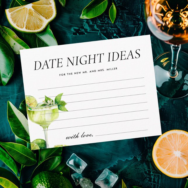 Date Night Ideas Mexican Fiesta Bridal Shower Enclosure Card (Creator Uploaded)