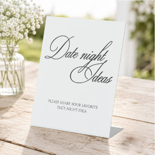 Date Night Ideas Minimalist Bridal Shower Pedestal Sign