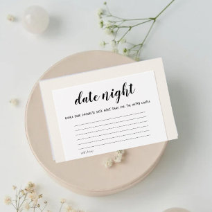 Date Night Ideas Modern Wedding bridal Shower Card
