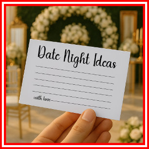 Date Night Ideas Wedding Bridal Shower Enclosure Card