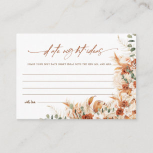 Date Night Modern Minimalist Floral Bridal Shower Enclosure Card