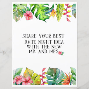 Date Night Tropical Bridal Shower Activity