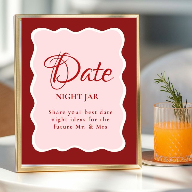 Date Night valentine Bridal Shower wedding Sign (Creator Uploaded)