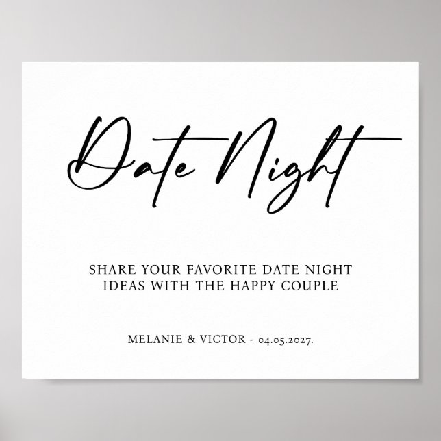 Date Night Wedding Sign Poster (Front)
