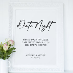 Date Night Wedding Sign Poster