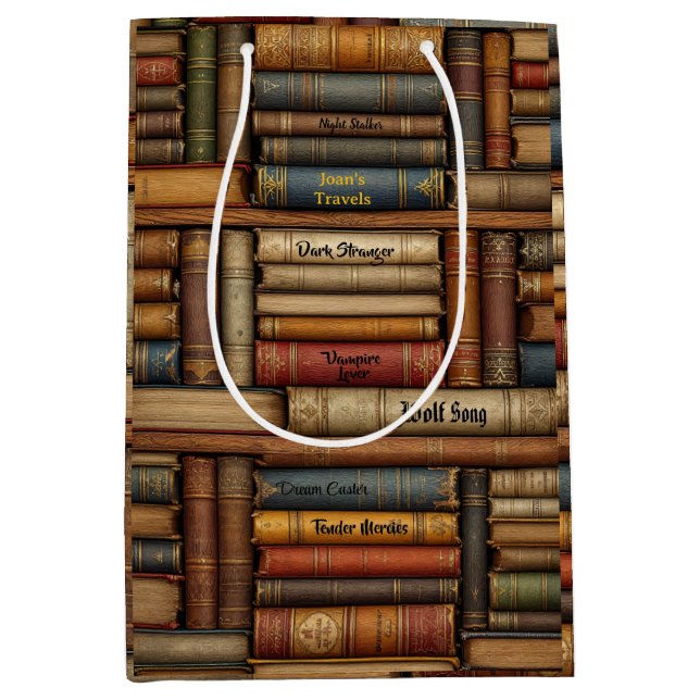 Date Night with a Book Customise Your Name Medium Gift Bag (Front)