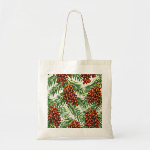 Date Palm Fruit Tropical Botanical Pattern Tote Bag