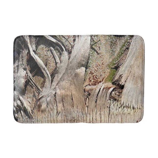 Date Palm Tree Trunk Texture Closeup Photo Image Bath Mat (Front)