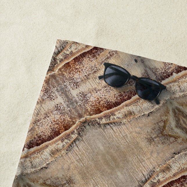 Date Palm Tree Trunk Texture Closeup Photo Image Beach Towel (In Situ)